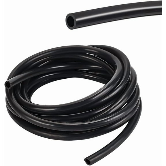 16.4Ft Silicone Vacuum Tubing Hose Line ID 5/16Inch(8mm) Black Vacuum Hose High Performance Automotive Replacement Vacuum Tubing Hose Vacuum Line Kit for Automotive and Pipeline