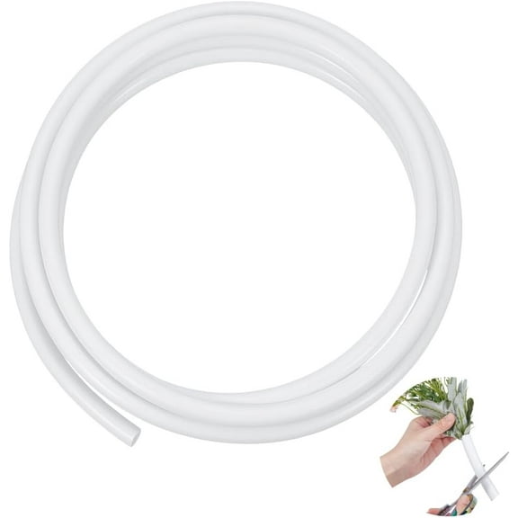 16.4Ft White Tubing Roll for Bundling Artificial Flower Stems 0.47inch ID Flexible PVC Flower Stem Covers Pipe for Wedding Bouquet Corsage White