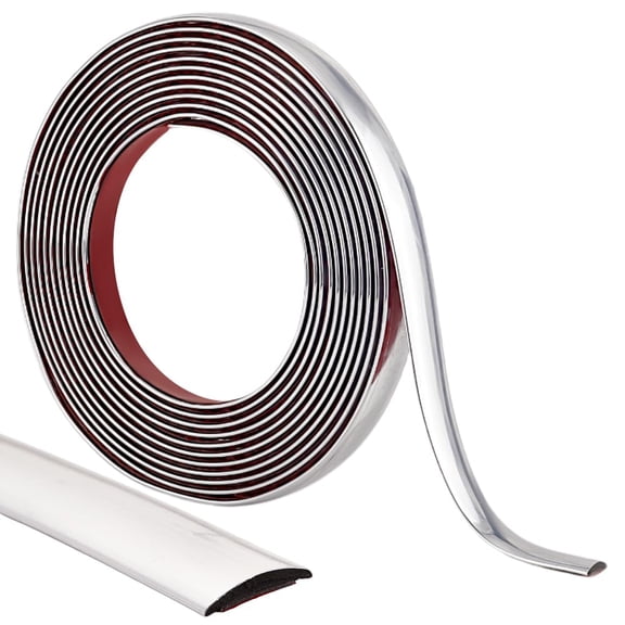 16.4Ft x 0.7in Flexible Molding Trim Peel and Stick Silver Self Adhesive Waterproof Wall Mirror Corner Round Edge Tile Trim Ceiling Countertop for Floor Furniture Baseboard Border Door DIY