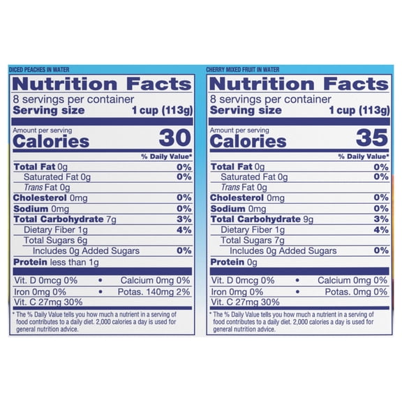 Dole No Sugar Added Diced Peaches/Cherry Mixed Fruit Fruit Bowls Snacks Variety Pack 16 - 4 oz Cups