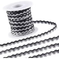 thumbnail image 1 of 16.4Yds x 5mm Gliter RIC Rac Trim Bending Fringe Trim Black Sliver Metallic Wire Braid Wave Edge Ribbon Woven Webbing Lace, 1 of 9