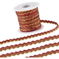 thumbnail image 1 of 16.4Yds x 5mm RIC Rac Trim Two-Color Wave Ribbon Sparkle Bending Fringe Trim Red Gold Wire Metallic Braid Lace Wavy Edge Woven Webbing Fabric for DIY Crafts Jewellery Making Gift Wrapping, 1 of 9