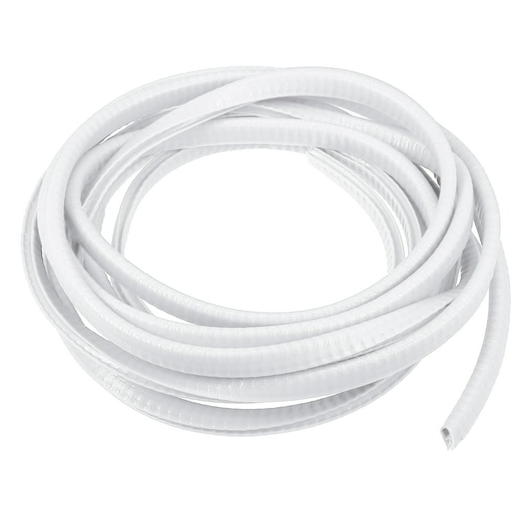 16ft Car Door Edge Guards – No Glue U-Shape Rubber Trim Protector For Trucks, Sedans, SUVs – White Universal Fit (5 Meter Roll)