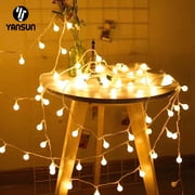 16.4ft Battery Operated LED String Lights, 40 LEDs Globe Decorative Fairy Lights, Warm White, for Party, Garden, Patio, Bedroom, D