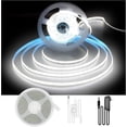 thumbnail image 1 of DAYBETTER 16.4ft COB LED Strip Lights, 6500K Bright Daylight White, 24V Dimmable Flexible LED Lights for TV, Bedroom, Kitchen Cabinet, Closet & Home Decoration, 1 of 7