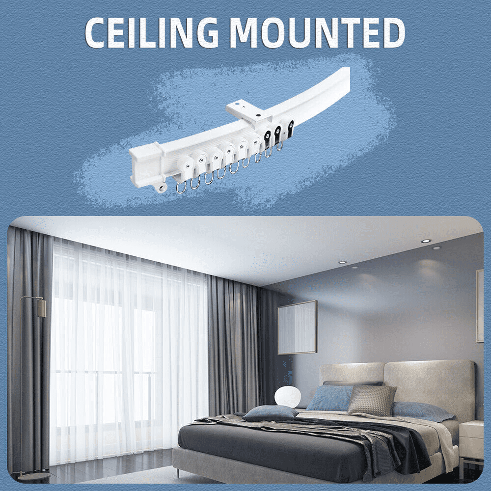 16.4ft Ceiling Curtain Track Bendable Versatile For Room Dividers RV ...