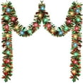 thumbnail image 1 of 16.4ft Christmas Tinsel Garland Lighted Metallic Twist Tree Decoration Prelit Battery Operated 50 LED Hanging Garland for Xmas New Year Home Outdoor Decor, 1 of 7