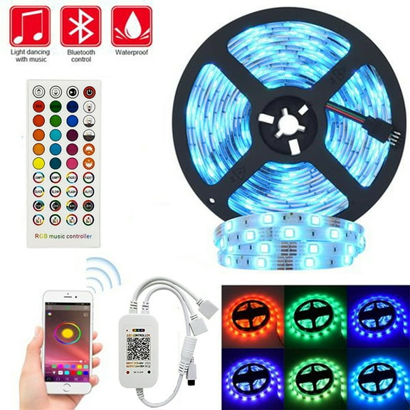 16.4ft LED Strip Lights,App Control with Remote,RGB LED Lights for Bedroom, DIY Color Options LED Tape Lights for Bedroom Ceiling Under The Cabinet
