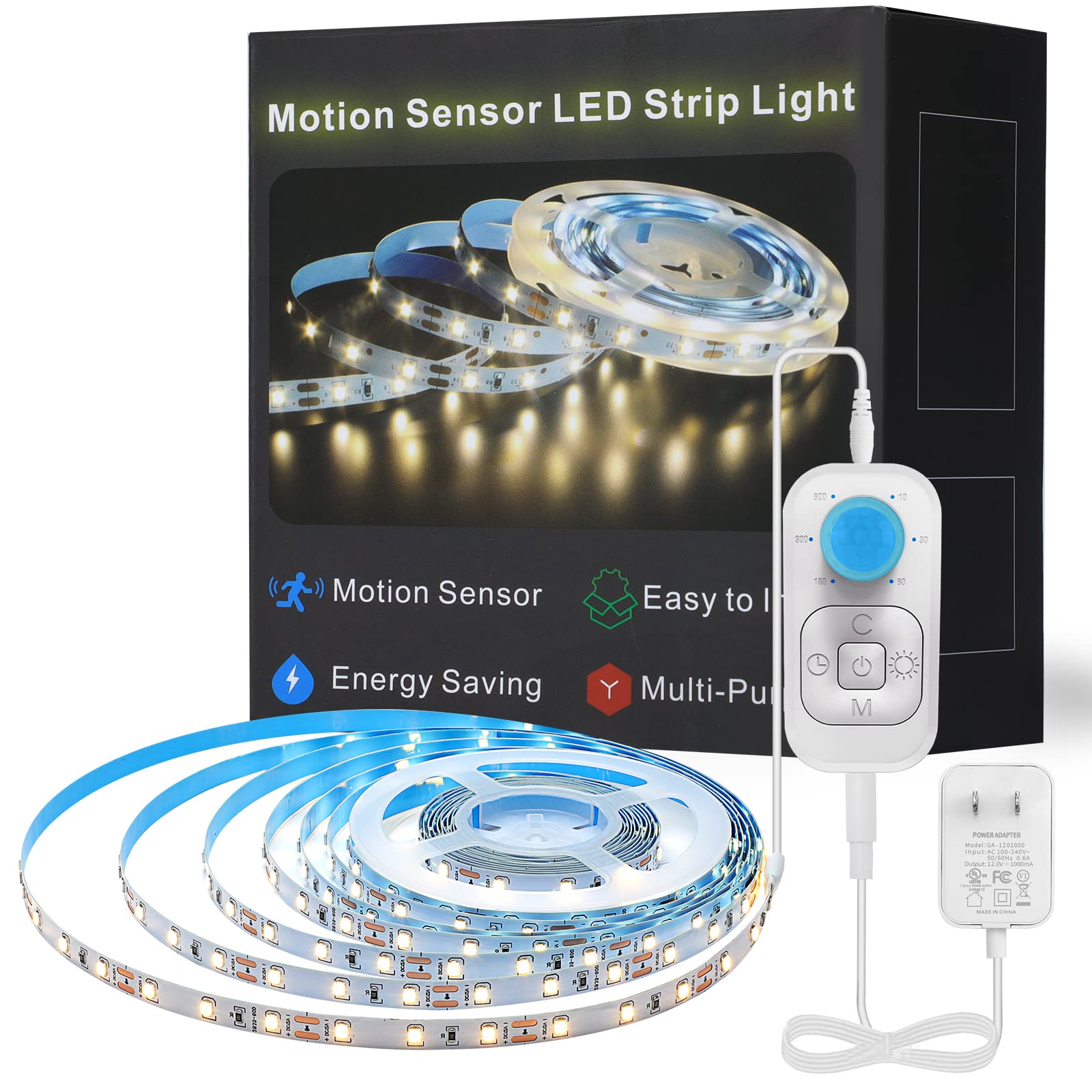 16.4ft Motion Sensor LED Light Strip Under Lighting, Warm