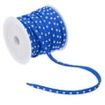 thumbnail image 1 of 16.4ft Studded Faux Suede Cord Rope for Jewelry Making 5mm Micro Fibre Flat Leather Lace Beading String Ribbon with Rivets, Blue Silver, 1 of 6
