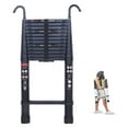 thumbnail image 1 of 16.4ft Telescoping Ladder Lightweight Portable Aluminum Folding Extension Ladder with 2 Detachable Hooks Safety Locking Mechanism Anti-Slip Rubber Feet 330lb Load EN131 Certificated, 1 of 1