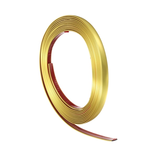 16.4ft x 0.39" Wall Trim Peel and Stick Molding Trim Frame, Flexible Self Adhesive DIY Accent Strip for Wall, Ceiling, Floor, Cabinet, Tile, Edge, Borders, Mirror, Matte Gold