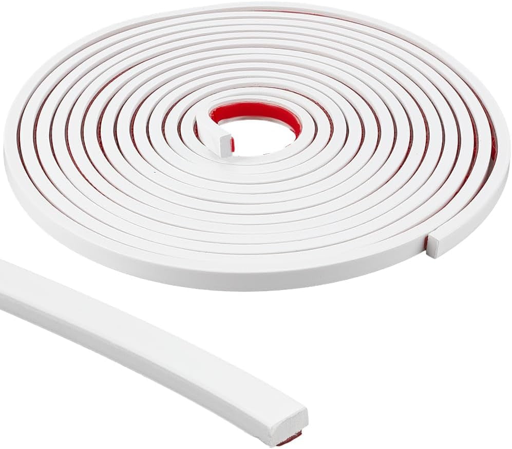 Innconee Peel And Stick Wall Molding Trim - 1.6" X 19.69' Self-Adhesive Chair Rail (White)