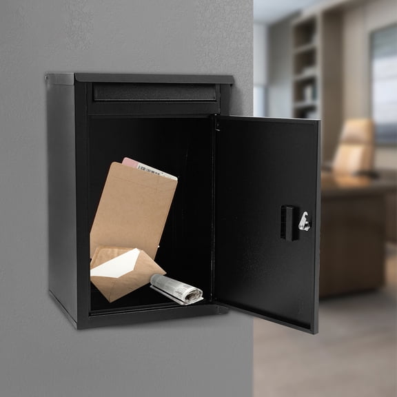 16.5*13.8*25.4 in Delivery Box Wall-Mounted Parcel Drop Box Mail Box with Key Lock for Receiving Mail, Newspapers, Letters