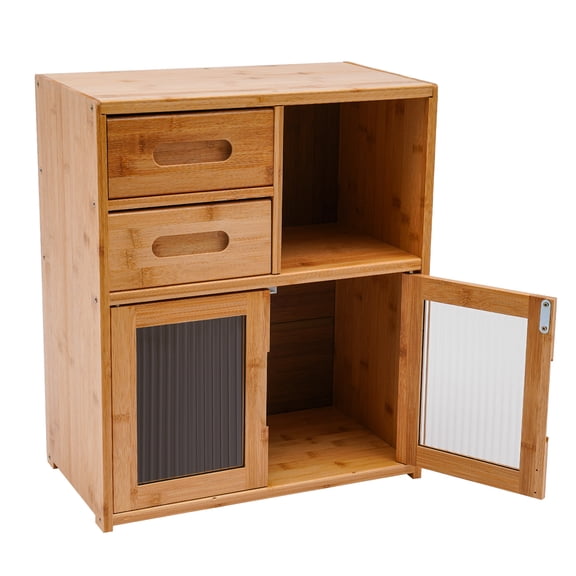 16.5*9*18.9in Kitchen Pantry Sideboard, Bamboo Kitchen Pantry, Kitchen Storage Cabinet for Kitchen, Dining Room, Hallway, Living Room, Break Room, Restaurant