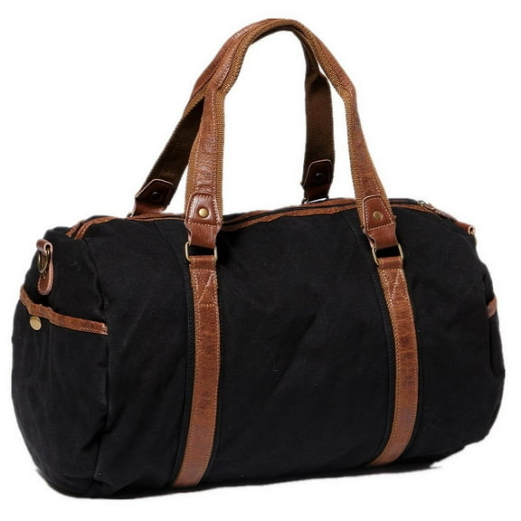 16.5 Canvas Large Shoulder Travel Tote C38.BLK