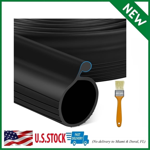 16.5 FT Garage Door Bottom Seal Rubber 0.35" Big P Bulb Bottom Garage Weather