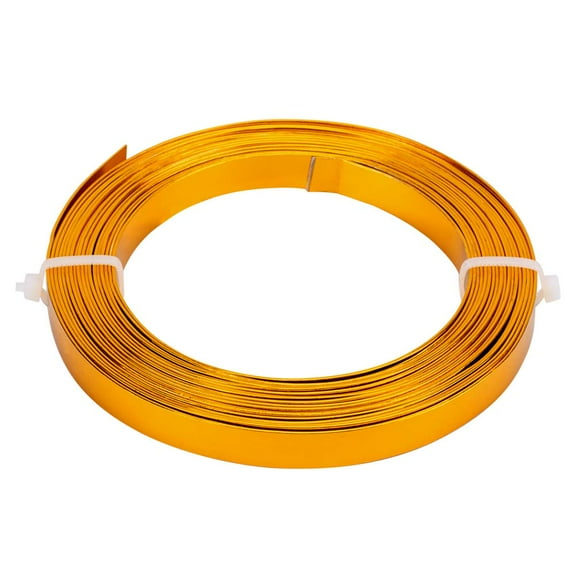 16.5 Feet 10mm Wide Flat Jewelry Craft Wire 18 Gauge Aluminum Wire for Bezel Sculpting Armature Jewelry Making - DarkGold DIY