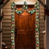 16.5 Ft Christmas Garland with Led, Decorative Plastic Strip With Lights, Lighted LED Door and Window Decoration, Sparkling Hanging Garland for Xmas New Year Home Outdoor Decor