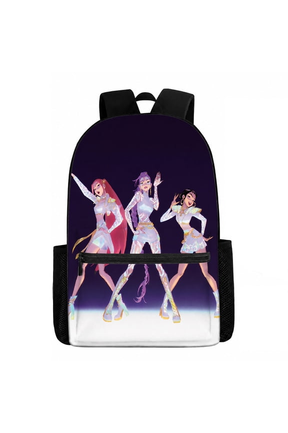 16.5'' Girly Anime Backpack Large Capacity Schoolbag with Front Pocket, Water-Resistant Durable Bookbag for Travel Outdoor College