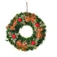 thumbnail image 1 of 16.5 Inch Artificial Christmas Wreath with Bow - Pine Garland Wreath with Red Berries for Front Door Window Holiday Decorations, 1 of 7