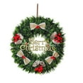 thumbnail image 1 of 16.5 Inch Artificial Christmas Wreath with Bow - Pine Garland Wreath with Red Berries for Front Door Window Holiday Decorations, 1 of 7
