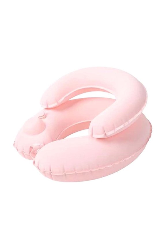 16.5 Inch Double Layer Inflatable Neck Pillow, Press-to-Inflate U-Shaped Headrest, Portable Cushion for Car Rest, Office Nap and Travel Sleep