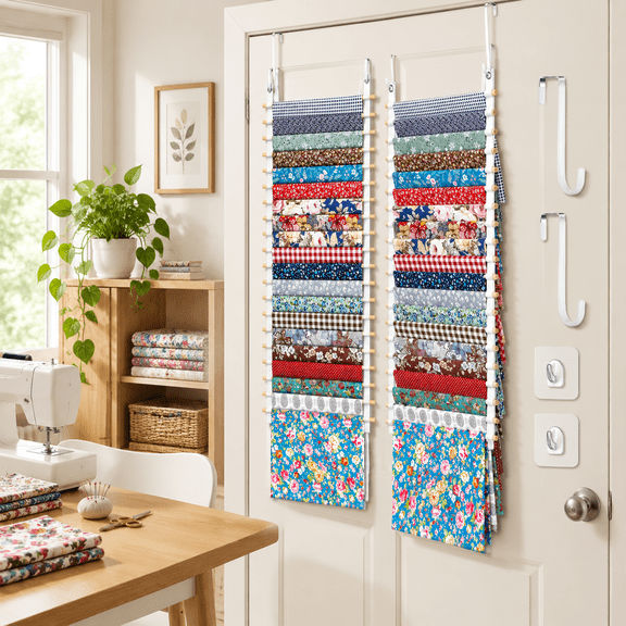 16.5 Inch Hanging Wall Fabric Organizer for Sewing Rooms and Closets