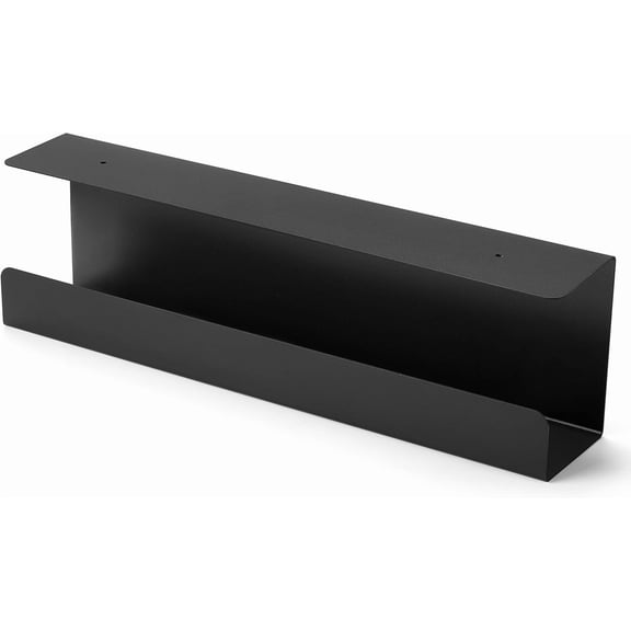 16.5 Inch Sturdy Under Desk Cable Management Tray, Metal Cable Tray Under Desk, Black Table Management Basket, Wire Hider 1 Pack