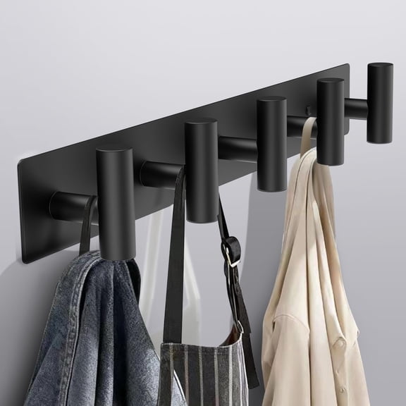 Wall Mounted Coat Rack with 5 Hooks - Stainless Steel Coat Rack Wall Mount for Entryway, Mudroom & Hallway to Organize Hats, Jackets & Towels