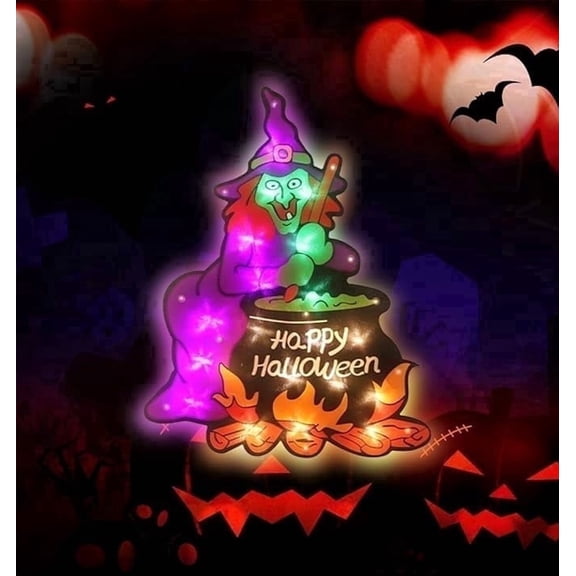 Window Silhouette Decoration Witch Halloween 20LED