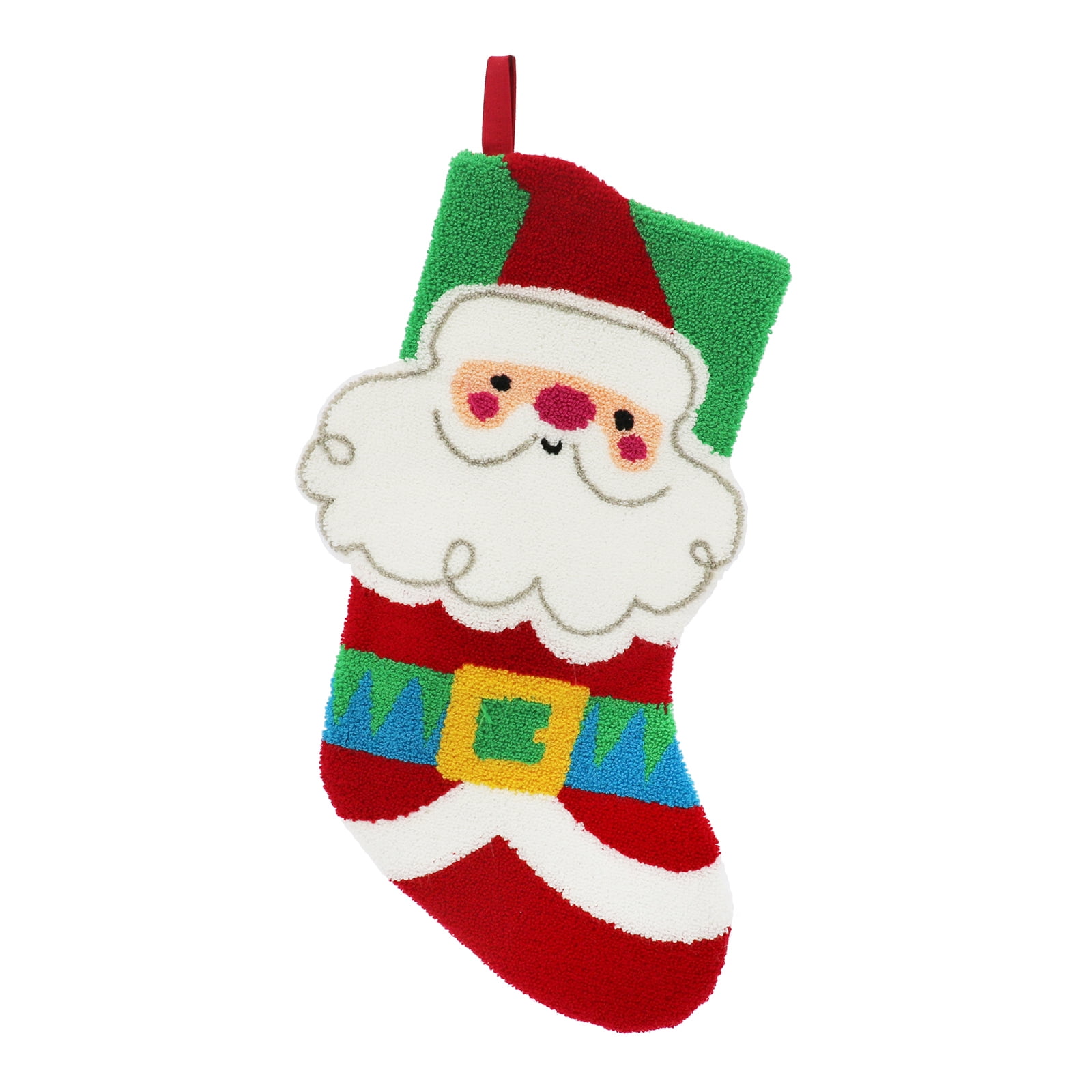 16.5" Latch Hook Santa with Belt Stocking by Ashland-Christmas and Holiday Dcor for the Home