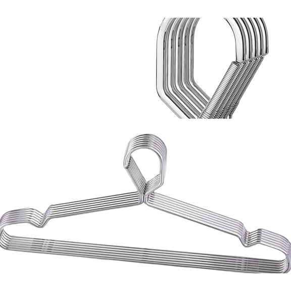 16.5 Lockable Clothes Hanger Heavy Windproof Rv Coat with Hanger 42cm, Silver