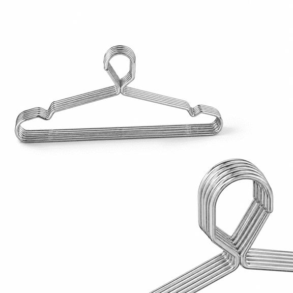 16.5" Lockable Stainless Steel Windproof Clothes Hangers, 10 Pack