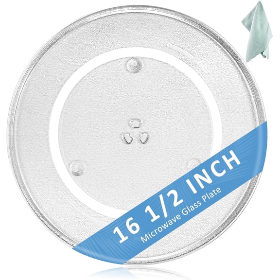 16.5" Microwave Glass Plate Compatible with Pana.sonic G.E Microwaves WB48X10046 Turntable Plate Replace F06014M00AP WB48X29704 5304519348 WPW10510836 Fit for Frigi-daire Whi-rlpool by