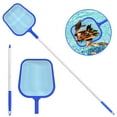 thumbnail image 1 of 16.5" Pool Leaf Skimmer Net with Adjustable Aluminum Poles 5 Sections 6" Deep Ultra Fine Mesh Netting Basket, Total Length 65 inches, Leaf Rake Net for Above Ground Pool, Spa & Hot Tub, 1 of 7