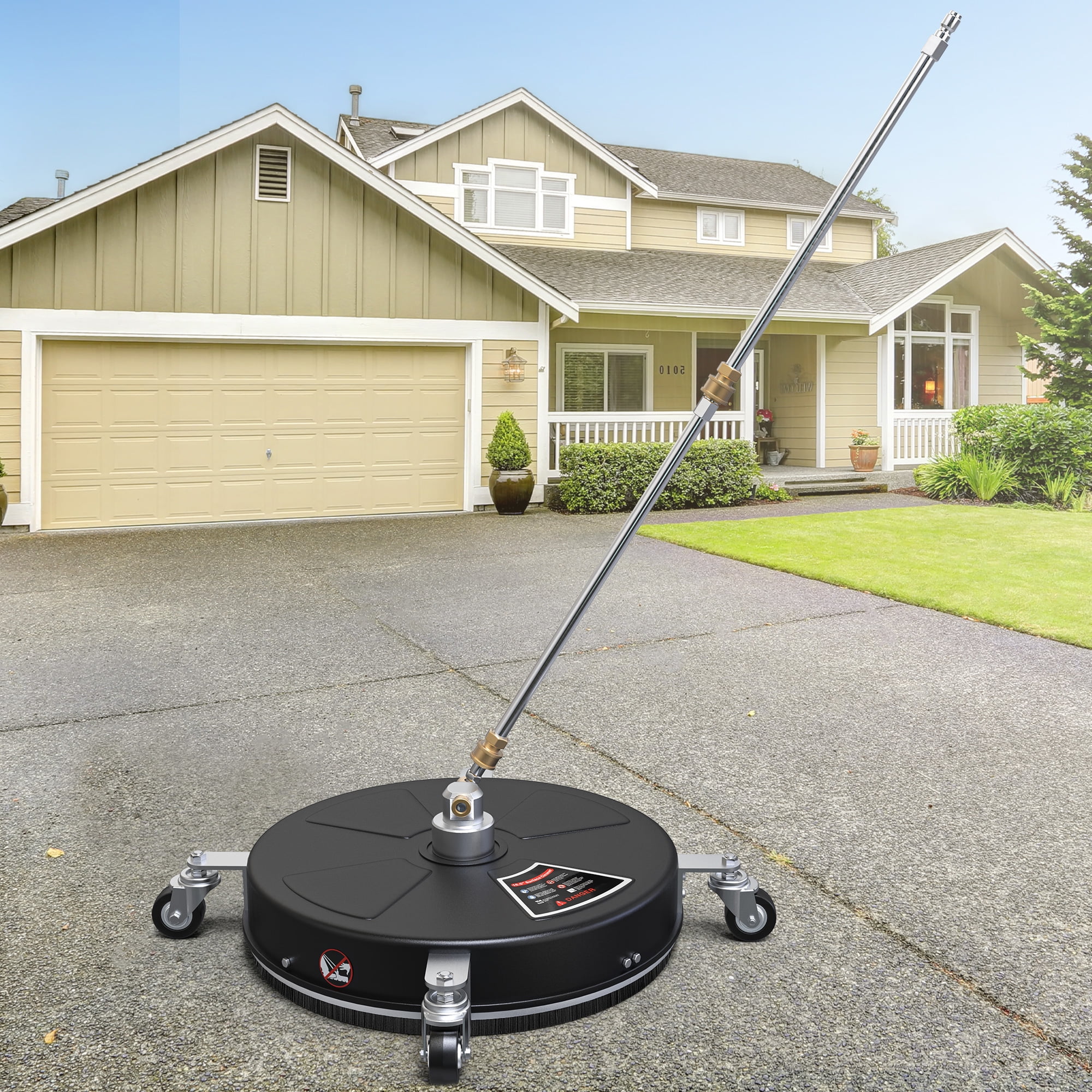 16.5" Pressure Washer Surface Cleaner with 4 Wheels, 2 Extension Wands