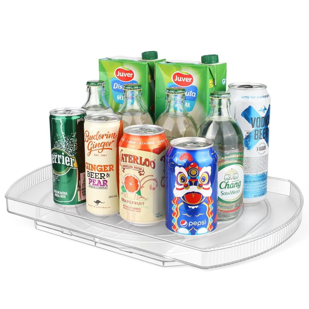 16.5'' Rectangular Lazy Susan for Refrigerator, Slide and 360° Rotate