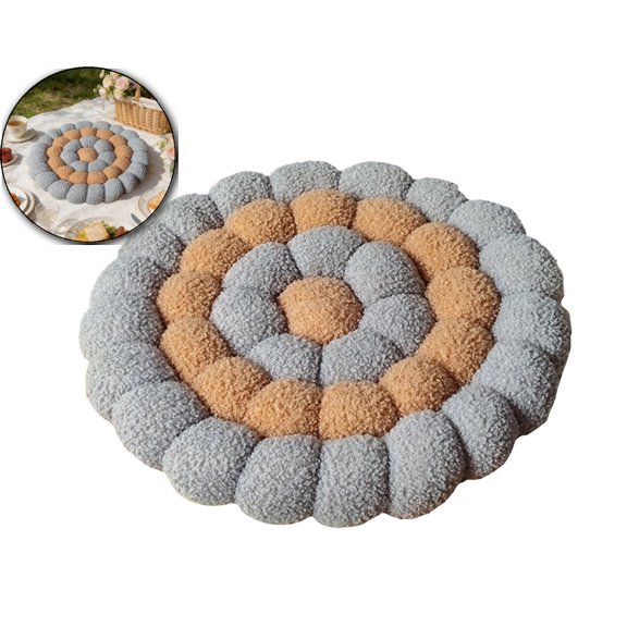 16.5" Small Cushion Round Plush Throw Pillow Flat Round Shaped Cushion Mat Home Decor Foft Fuzzy Chair Plush Pillow Soft Chair Pads Floor Cushions
