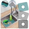 thumbnail image 1 of 16.5 X 13 Inch Silicone Sink Mat, Flexible Non-Slip Drain Pad with Hollow-Out Design, Heat-Resistant Protective Mat for Kitchen Sink, Countertop, Dish Drying, Protecting Tableware, 1 of 6