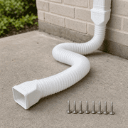 16.5 ft Long Gutter Downspout Extension for Rainwater Drainage, 4 in. Diameter Thickened Flexible Downspout Extender, Extendable from 3.6 ft to 16.5 ft White