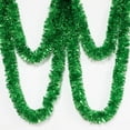 thumbnail image 1 of 16.5 ft Long Roll Gold Tinsel Garland, Shiny Metallic Foil Decorations for Parade Floats, Halloween, Christmas Eve, New Year, Party Decor(Green), 1 of 5