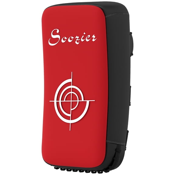16.5 in Muay Thai Kick Shield Punching Pad, Martial Arts Training Shield for Karate, Kickboxing, MMA, Red, Shock Absorbing