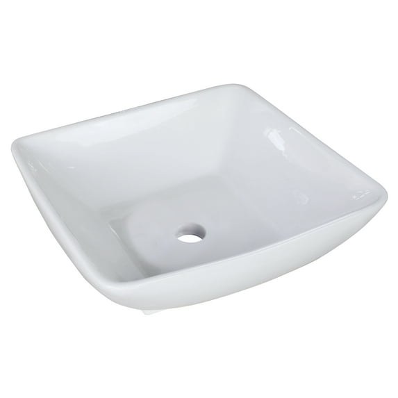 16.5-in. W Above Counter White Vessel For Deck Mount Deck Mount Drilling