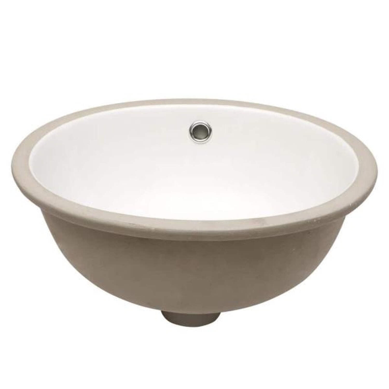 16.5" x 13.4" White Ceramic Oval Undermount Bathroom Sink with Overflow