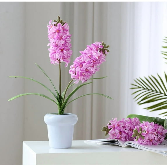16.5 inch Artificial Hyacinth Flower Bouquet, Hyacinth Flowers Fake Flower with Stem Faux Hyacinth Flowers for Home Office Wedding Decoration,2pcs