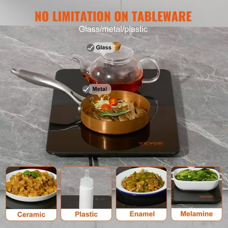 16.5 x 11 Inch Electric Warming Tray, Portable Tempered Glass Buffet Food Warmer for Dinner, Parties, Events, Catering & Holidays, Black
