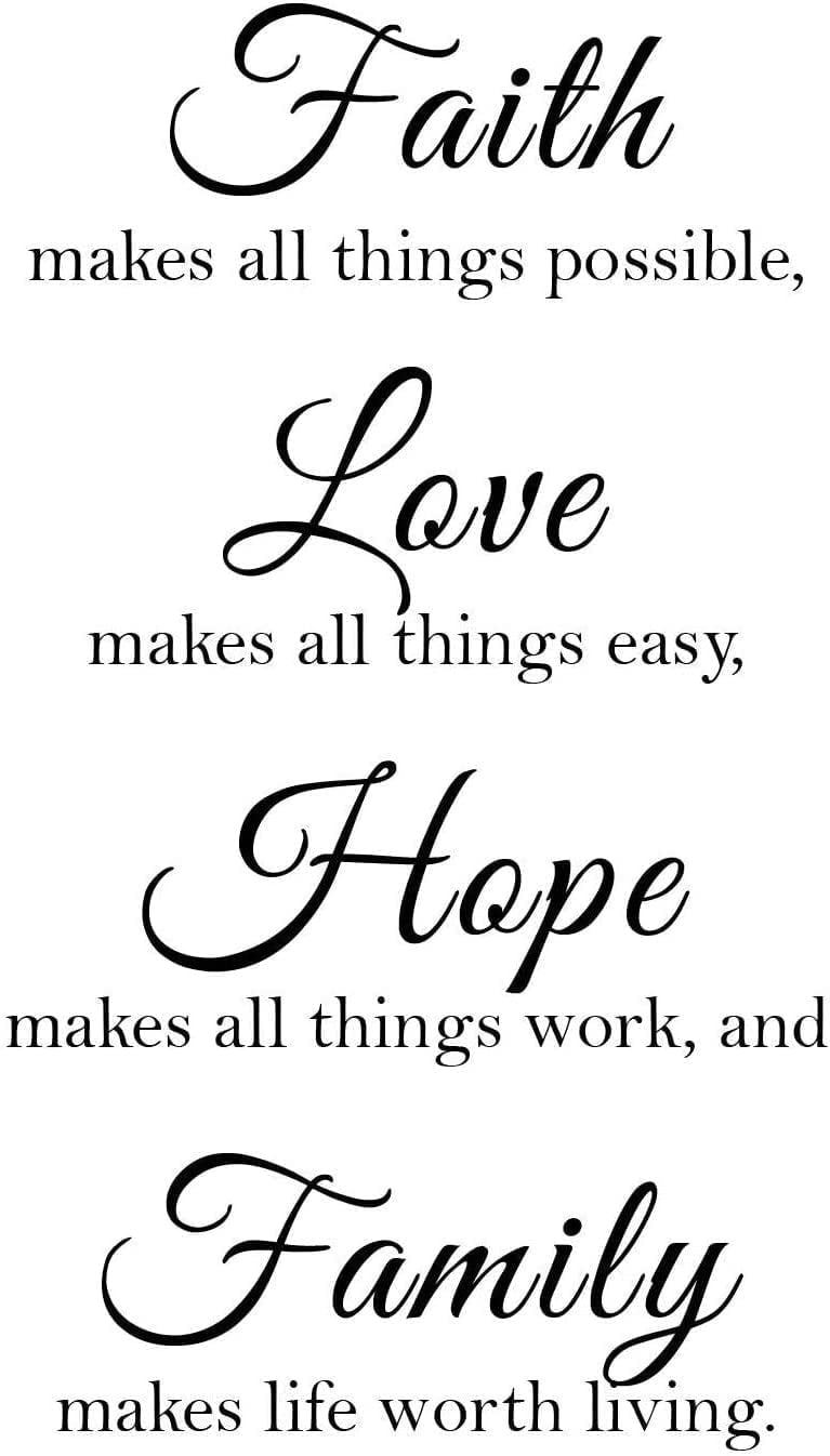 Faith Love Hope Quotes Wall Stickers - DIY Saying Liberia | Ubuy, image size:767x1346
