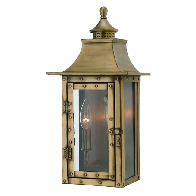 Aged Brass 16.5" Dimmable Lantern Wall Light