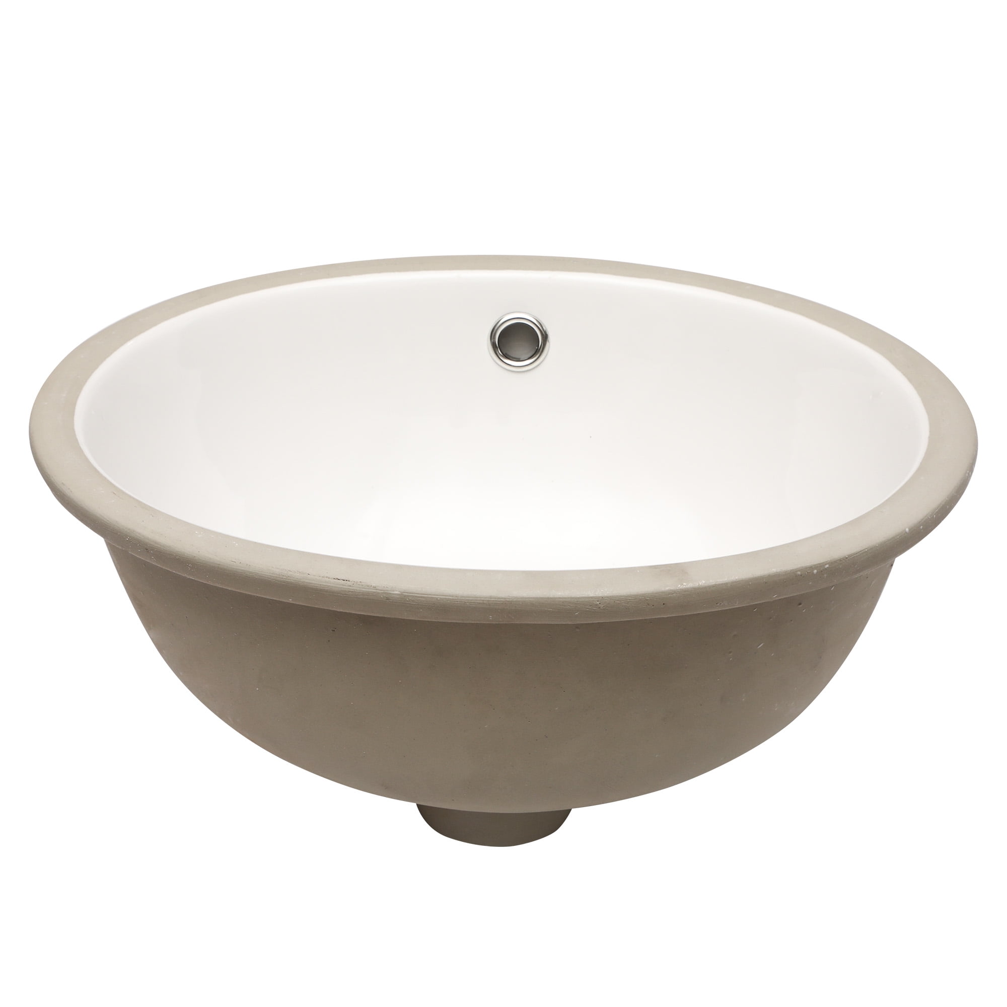 16.5" x 13.4" White Ceramic Oval Undermount Bathroom Sink with Overflow